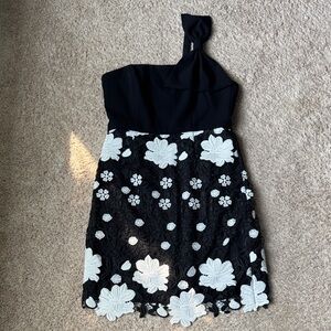Aiden Black and White Floral Mini Dress